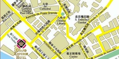 Karta över Macao bastu