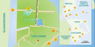 Karta över Macao island