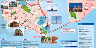 Karta över Macao turistattraktioner