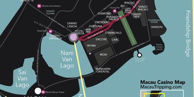 Karta över Macao kasinon Kina
