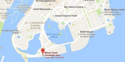 Karta över Macao tower