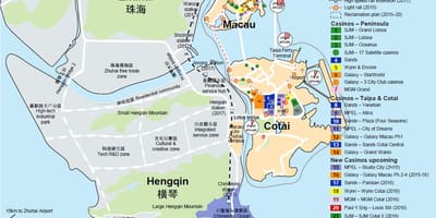 Karta över röda torget Macau